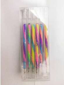 Tarjeta de felicitación con bolígrafo espiral, bolígrafos resaltadores de purpurina multicolor para diarios, bolígrafos de dibujo de color degradado DIY, bolígrafos marcadores de alta calidad para estudiantes