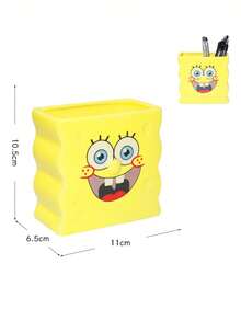 SpongeBob SquarePants 1个海绵宝宝主题派对装饰塑料摆件，可爱派大星造型，海绵宝宝桌面摆件，笔筒，化妆刷收纳架，牙刷架，适用于办公桌、书架、窗台，创意桌面配件，非常适合节日、生日、圣诞派对，送给朋友、家人和海绵宝宝粉丝的礼物 - 彩色 - 查看 7