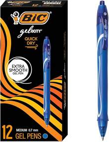 , Bolígrafo mediano cristal, extrasuave (1.0 mm), caja por 24 unidades, negro.11, Surtido, 12 unidades - Azul claro, morado, rosa - Ver 14
