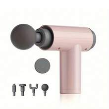 Mini Fascia Pistole Tragbare Massagepistole 4 Ersatzköpfe Körper Rücken Fitness Tiefengewebe Muskel Percussion 6-Gang einstellbar Ultra lange Ausdauer Vibrationsmassagegerät