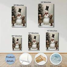 Arte de pared navideño xinch, imágenes de granja, decoración de pared, escena de nieve de invierno, impresión en lienzo, decoraciones de arte para el hogar, baño, sala de estar, dormitorio - transparente - Ver 5