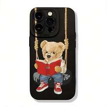A Cartoon Bear With Black Eyes Reading A Book, A Stylish Phone Case Suitable For All  Galaxy Models.,Phone Case  17 Pro Max Christmas Phonecase Christmas Gifts - 款式1(1件) - 查看 9