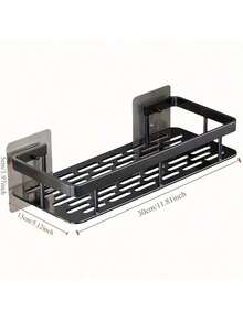 No Drill Large Capacity Wall Mount Rack - Space Saving Easy Install Organizer Shelf For Bathroom & Kitchen, Plastic Storage Cabinet For Toiletries & Cosmetics, Includes Plastic & Aluminum Alloy Models, Black, White, With Adhesive Hooks Bathroom Accessories Bathroom Tools