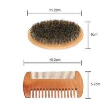 Set de Cepillo y Peine de Barba de Madera para Hombres con Cabello Grueso - Tamaño Pequeño - Multicolor - Ver 9