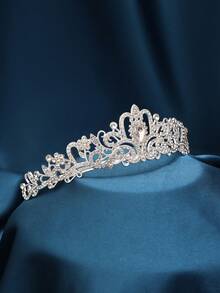 Women's Crown Princess Headpiece, Girls Queen Crown And Comb Headband, Wedding, Birthday, Pageant, Bridal, Party, Christmas Gift - Silver - View 2