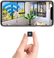 Mini cámara de  inalámbrica, 1080P HD pequeña cámara magnética WiFi para el hogar, cámara de niñera con detección de movimiento, almacenamiento en la nube y SD, visión nocturna, cámaras pequeñas para el hogar, mascotas, bebés, oficina, interior y exterior - Negro - Ver 13