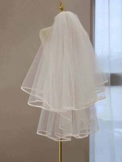 White Short Wedding Veil Pearl Rhinestone Bride Veils Bridal Veils Bachelorette Party Veil For Brides And Women