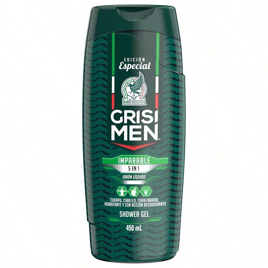 Gel de Ducha 5 en 1 Especial Mexicano para Hombres - 450 ml, Fragancia Fresca para Todas las Pieles - Verde - Ver 1