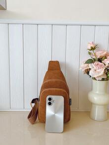 1 Stück Cord Hüfttasche, modisch und vielseitig mit doppellagiger Reißverschlusstasche, verstellbarer Schultergurt, geeignet für Teenager-Mädchen, weibliche Studenten, Erstsemester und Büroarbeiter, sehr geeignet für Büro, Uni, Arbeit, Geschäft, Pendeln, Outdoor, Reisen, Ausflüge, Einschulung College-Stil Hüfttasche