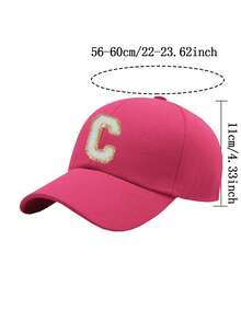 1 chiếc mũ lưỡi trai unisex 26 chữ cái có thể điều chỉnh, mũ thường ngày thoáng khí chống nắng, thích hợp cho hoạt động ngoài trời. - Màu Hồng Tươi - Xem 11