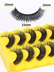 10 Pairs DD Curl Russian Strip Lashes Fluffy Cat Eye Lashes Volume False Eyelashes DD Curl Dramatic Messy Faux Mink Fake Lashes Make Up Strip Lashes, Lashes, Eyelashes, Fake Lashes