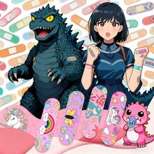 10~100 piezas Curitas con patrones coloridos, de dibujos animados (Vocabulario asociado avanzado: Vendas adhesivas de reparación avanzadas | Protección de heridas hipoalergénicas y resistentes al agua | Parches de curación viral, parches de hidrogel | Cuidado estéril de heridas para ampollas, cortes y raspaduras | Vendas flexibles y resistentes al agua, vendas adhesivas antiescara de moda | Estériles y súper pegajosas | Para cortes, raspaduras y quemaduras menores | Recuperación rápida de heridas)