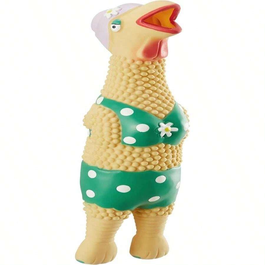 Outward Hound By Charming Pet Squawkers Grandma Hippie Chick Latex Squeaky Rubber Chicken Dog Toy, Funny Interactive Holiday Toy For Dogs, Large Size - ColorB - 查看 1