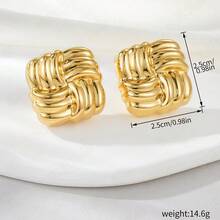 1 par de pendientes de círculo exagerados para mujeres, accesorio minimalista casual