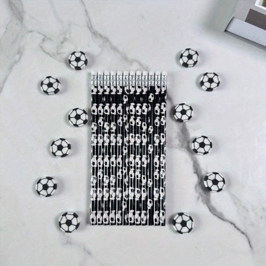 10 lápis HB com tema de futebol - adequados para escrever, desenhar e esboçar - lápis de madeira duráveis, artigos de papelaria esportivos para casa, escola, presentes, artigos de papelaria para festas, materiais de escritório