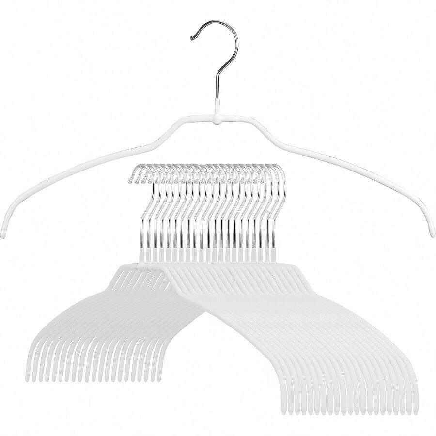 Mawa By Reston Lloyd Silhouette Ultra Light Thin Series NonSlip Space Saving Clothes Hanger For Shirts Style 42 FT Set Of 20 White - White - View 1