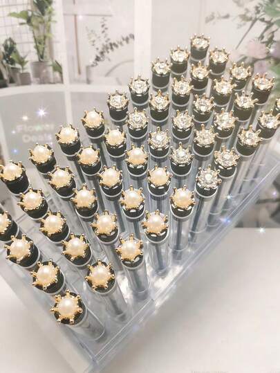 1/3/5/7pcs Heart-Shaped Diamond Multi-Color Test Tube Eyelash & Eyebrow Brushes, Portable Makeup Lash Brush For Travel