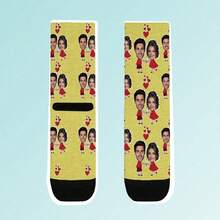 1PC Custom Socks With Personalized Photo Faces And Funny Designs, Unique Unisex Gift Socks – Perfect For Gifting To Mom, Dad, Family And Friends On Christmas, Valentine's Day, Birthdays And Anniversaries. - Black - View 5