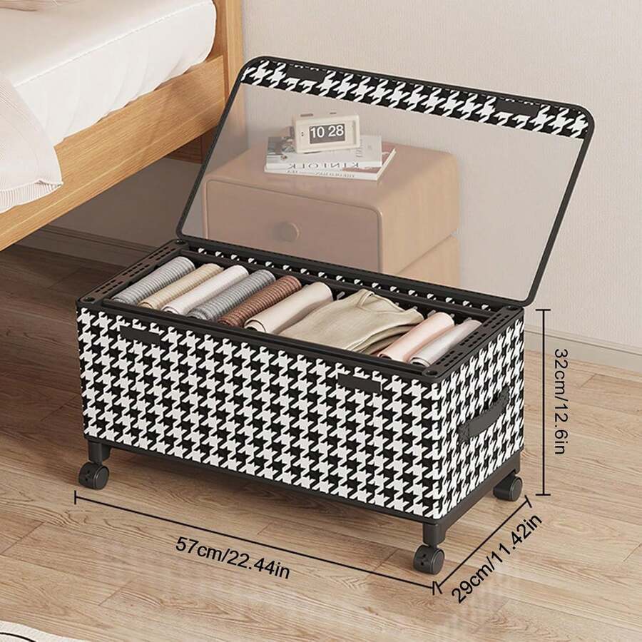 Rolling Underbed Storage With Wheels - Large Capacity Container For Living Room & Bedroom - 透明蓋子 - 查看 1
