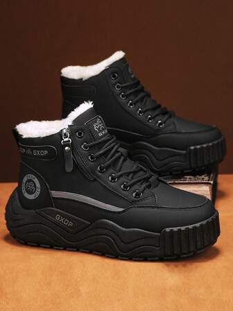 Herr Höga Läderstövlar, Höst/Vinter Nya Ankomst, Termofodrade, Tjock Sula, Ökad Höjd, Icke-, Mid-Calf Rund Tå Snörning Sidodragkedja Stövlar, Plusstorlek 46, Herrstövlar, Mid-Calf, Mode Utomhus Fest Gatustil, Herr Vandringskängor, Läder, Vattentät, Oljebeständig, Herr Läderskor, Utomhus, Moderiktiga Casual Sporter, Herr Anti-Punktering Anti-Krossning Arbetsskor, Utomhus Ökenstövlar, Motorcykelstövlar, Minst 40°C Varma Pälsstövlar, Herr Mid-Calf Stövlar