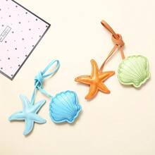 New Shell Pendant Keychain Starfish Pendant Bag Car Keychain Couple Pendant - Pink + Khaki - View 6