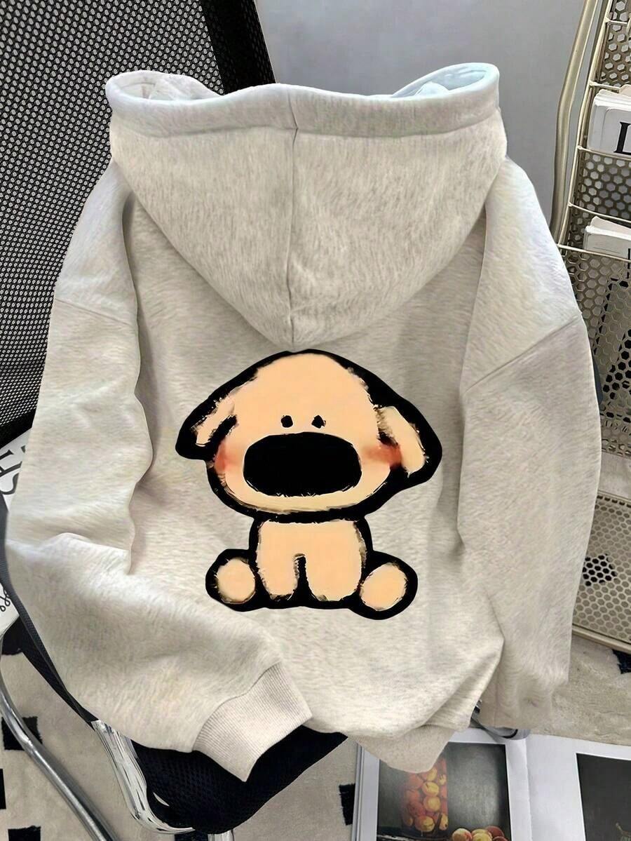 Una sudadera con capucha holgada y casual para mujer, de estilo informal y moderno, adecuada para el uso diario, la temporada de graduación, el regreso a clases, para profesores, sudadera de otoño, moda femenina, ropa para Navidad y Año Nuevo. - Gris claro 9 - Ver 1