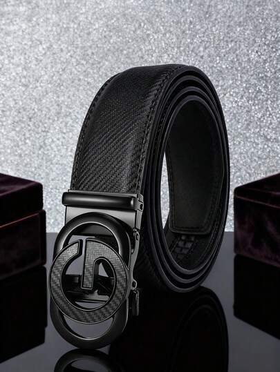 1 Peça de Cinto de Moda com Fivela Automática de Liga Metálica para Homens. Este cinto masculino cuidadosamente selecionado, com 120cm de comprimento, possui um design único, elegante e versátil, sendo adequado para ocasiões empresariais de alto nível. Ele não é apenas um acessório funcional, mas também uma excelente opção para uso diário e no escritório - além de ser uma ótima opção de presente para feriados.