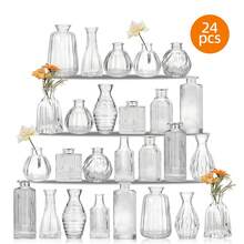 Tomnk 14/24/36Pcs Glass Bud Vase Set, Small Flower Vase For Centerpieces, Bud Vases In Bulk, Mini Vintage Vase For Rustic Wedding Decorations, Mother's Day Decor, Ideal Mother's Day Gift - 彩色 - 查看 3