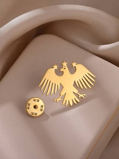 1 st vintage rostfritt stål örnbroscher för kvinnor och män 18k guldpläterade djurfågelbroscher islamiska smycken festival jubileumsfest dekoration kläder accessoarer