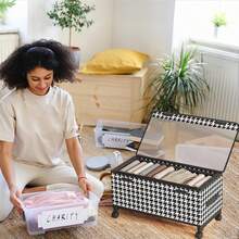 Rolling Underbed Storage With Wheels - Large Capacity Container For Living Room & Bedroom - 透明蓋子 - 查看 4