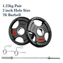Shark Power Gear Tri Grip Weight Plates (Pair & Sets) – Compatible With 2 Inch Barbell (4ft / 5ft / 6ft / 7ft) – Full Home Gym Strength Kit - A - Ver 11