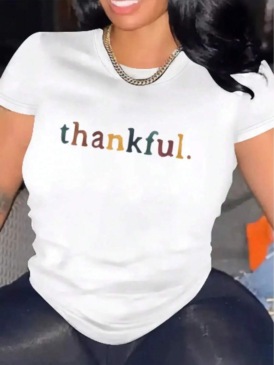Women's Casual Short Sleeve T-Shirt 1 Piece % Heavyweight - Comfortable Round Neck, Soft Cute T-Shirt Top - White - View 1