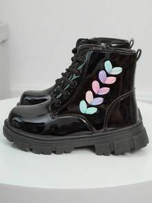 1 Pair New Colorful Woven Striped Clover Pattern Fashion Boots - Black - View 6