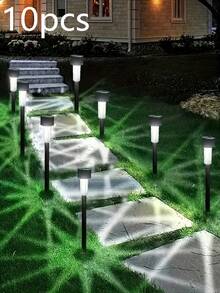 10pcs Solar LED Lights, Outdoor Solar LED Lawn Lights, 35 Milliamperes,Solar Landscape Decorative Lights, Waterproof And Durable. They Are Suitable For Courtyards, Lawns, Paths, Decks, Driveways And Gardens, As Well As For Decorating Festival Parties And Garden Walkways. - ánh sáng trắng - Xem 11