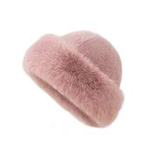 Winter Thick Warm Furry Beanies Hat Women Fashion Imitation Mink Fur Russian Cap Solid Color Plush Brimless Cap Brimless Ski Hat Hair Sleep Cap - Multicolor - View 12