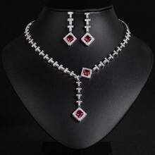 3pcs/Set Gold/Silver/Green/Multi-Color Options, Women's Jewelry Set, Accessories Set, Women's Jewelry Accessories, Women's Necklace, Y2K, Cubic Zirconia Inlaid, Earrings, Necklace, Women's Fashion, Earrings, Necklace, Necklace Set, Suitable For Women's Holidays|Parties|Banquets, Women's Fashion Jewelry, Women's Jewelry Set, Gift