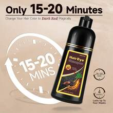 FVQUHVO Champú 3 en 1 para cabello teñido negro, para cabello teñido, cobertura total de canas para mujeres y hombres, duración de 30 días, fácil de usar, 500 ml - Negro - Ver 7