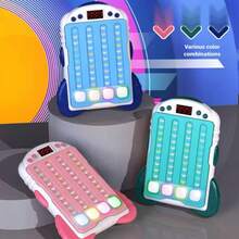 Máquina de juego de empuje de ritmo musical electrónico, juguete de empuje de presión rápida de viaje portátil, rompecabezas de autismo con juguete ligero para regalo - Multicolor - Ver 2