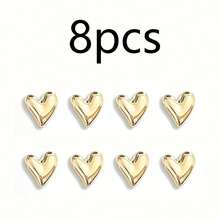 8pcs/20pcs/30pcs Cute Heart Shaped Push Pins, Gold & Silver Heart Office Thumbtacks, Suitable For School, Office, Decor, Photo Wall