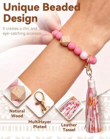 Women's Boho Beaded Wallet, Boho Style Beaded Tassel Keychain Wallet, Beaded Wallets For Women, Bracelet Wallets - màu đen - Xem 8