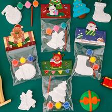 儿童DIY圣诞手工套装 - 3件石膏装饰品(圣诞树、雪人、礼盒),创意圣诞礼物套装,适合家庭、课堂派对和节日活动,可作为圣诞袜填充物、圣诞礼物、圣诞装饰品、派对礼品袋填充物、成人圣诞礼物、趣味礼物、圣诞工艺品(款式随机,手工艺品可能存在瑕疵)。 - 彩色 - 查看 2