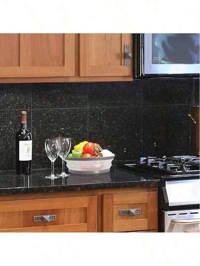 1pc Silicone Microwave Splatter Cover, Ventilated Foldable Splash Guard & Fruit Strainer Lid, Dishwasher Multi-Functional Kitchen Tool