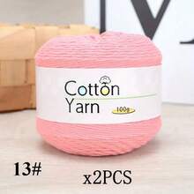 2pcs/Set 100% Cotton Yarn, 200g Total, Vibrant Colors, Lightweight Suitable For Knitting & Crochet Crafts, Ideal Starter Kit, 1pc 100g - Multicolor - View 13