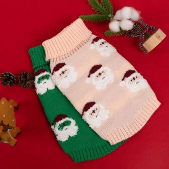 1 pieza Ropa de perro/gato popular de Navidad de nueva temporada de otoño/invierno, suéter de mascota de punto cálido