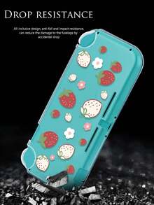 1pc Scratch-Resistant Clear PC Case With White Strawberry Design, Compatible With Switch Lite Console - Multicolor - View 7