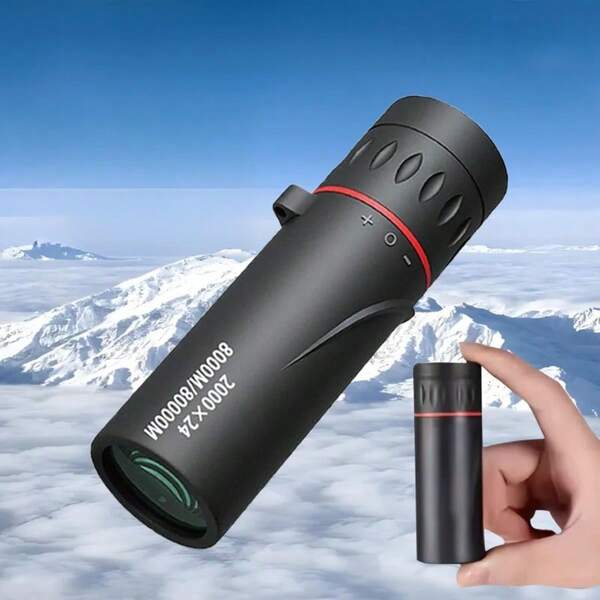 Mini Telescope For Adults,2000X24 Monocular Focus Optics Telescopes Onocular Power Monocula,Waterproof Mini Monocular Telescope 8000M/80000M For Sporting Events,Concerts,Camping,Scope,Travelling,Black
