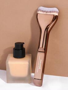 MAANGE 1 pieza Juego de brochas de maquillaje suaves para viaje, brochas de maquillaje profesionales para base, rostro, polvos, detalles, adecuadas para base líquida, corrector, rubor, contorno, bronceador, polvos, gran regalo para mujeres y niñas - Café integral - Ver 5