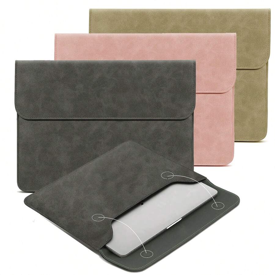 13.3 Inch Laptop Sleeve, 13-13.3 Inch Shock-Resistant Laptop Inner Bag, Compatible With Macbook 13 Air 13 13.6 M4 M3 M2 M1/Pro 13/Pro 14, HP, Asus, Lightweight Carrying Laptop Bag, Envelope-Style PU Leather Business Briefcase, 12.9 Inch Tablet Bag, Unisex - Multicolor - View 1
