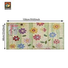 1 pieza/2 piezas Alfombra de baño con patrón de flores coloridas, material de cachemira sintética, decoración esponjosa adecuada para baños, entradas, cocinas y decoraciones festivas, lavable a máquina, idea de regalo