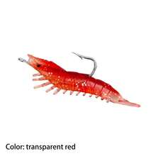 Topline Tackle 4pcs/Box 6cm 3g Glow-In-The-Dark Realistic Shrimp Soft Bait Artificial Soft Hook Fishing Lure For Bass Saltwater Fishing Tackle